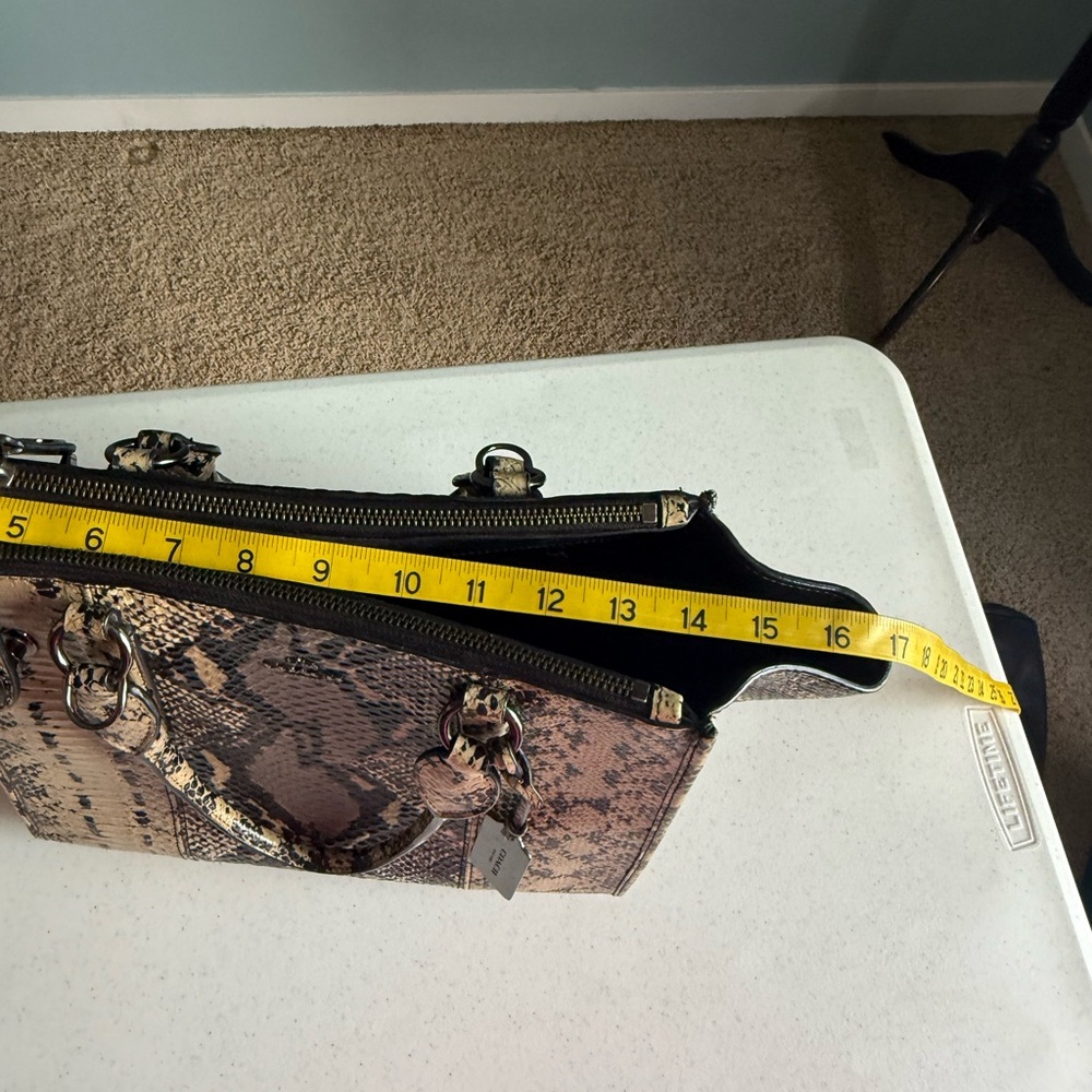 Coach Snake Print Satchel - Three Compartments EUC - Picture 15 of 16